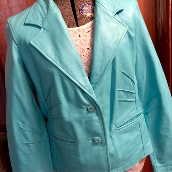 Jackets & Blazers - Wilson’s Leather Turquoise Women’s Jacket